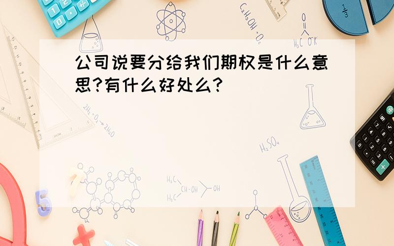 公司说要分给我们期权是什么意思?有什么好处么?