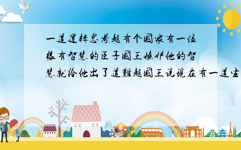 一道逻辑思考题有个国家有一位很有智慧的臣子国王嫉妒他的智慧就给他出了道难题国王说现在有一道生门一道死门给你选择如果你能选对生门你可以活下去如果选择了死门你就得死生门和