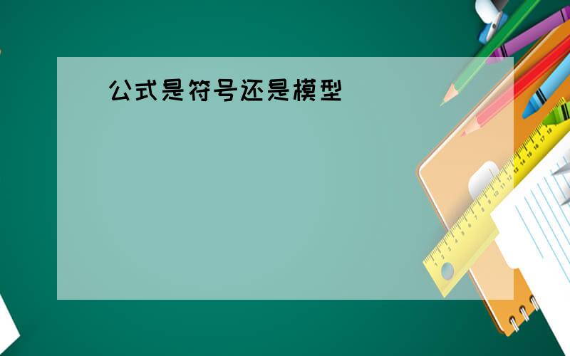 公式是符号还是模型