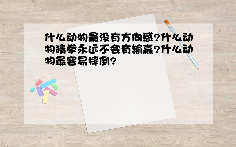 什么动物最没有方向感?什么动物猜拳永远不会有输赢?什么动物最容易摔倒?