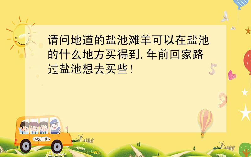 请问地道的盐池滩羊可以在盐池的什么地方买得到,年前回家路过盐池想去买些!