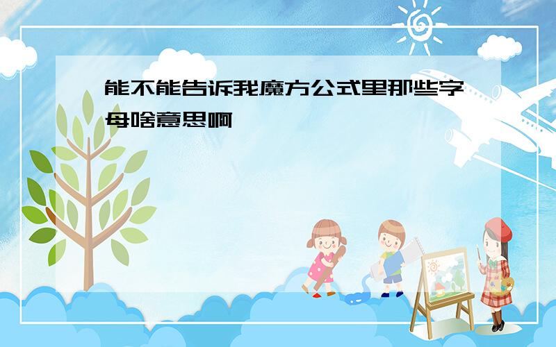 能不能告诉我魔方公式里那些字母啥意思啊