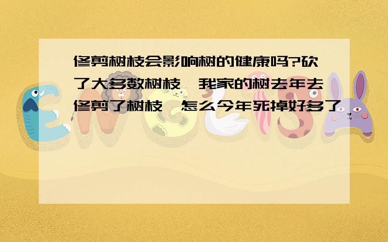 修剪树枝会影响树的健康吗?砍了大多数树枝,我家的树去年去修剪了树枝,怎么今年死掉好多了