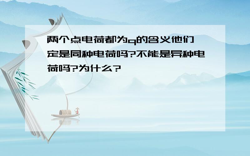 两个点电荷都为q的含义他们一定是同种电荷吗?不能是异种电荷吗?为什么?