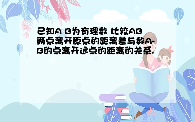 已知A B为有理数 比较AB两点离开原点的距离差与数A-B的点离开远点的距离的关系.