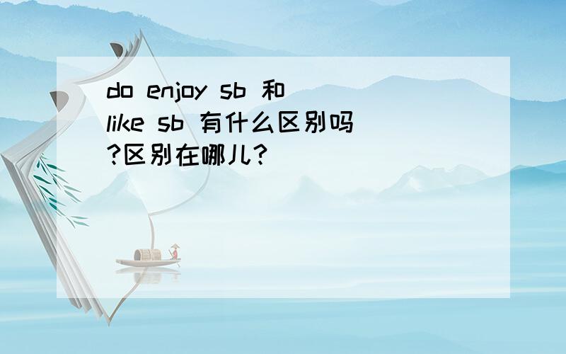 do enjoy sb 和 like sb 有什么区别吗?区别在哪儿?