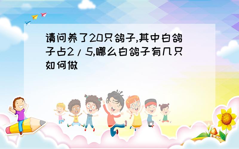 请问养了20只鸽子,其中白鸽子占2/5,哪么白鸽子有几只如何做