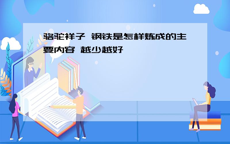 骆驼祥子 钢铁是怎样炼成的主要内容 越少越好