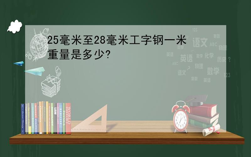 25毫米至28毫米工字钢一米重量是多少?