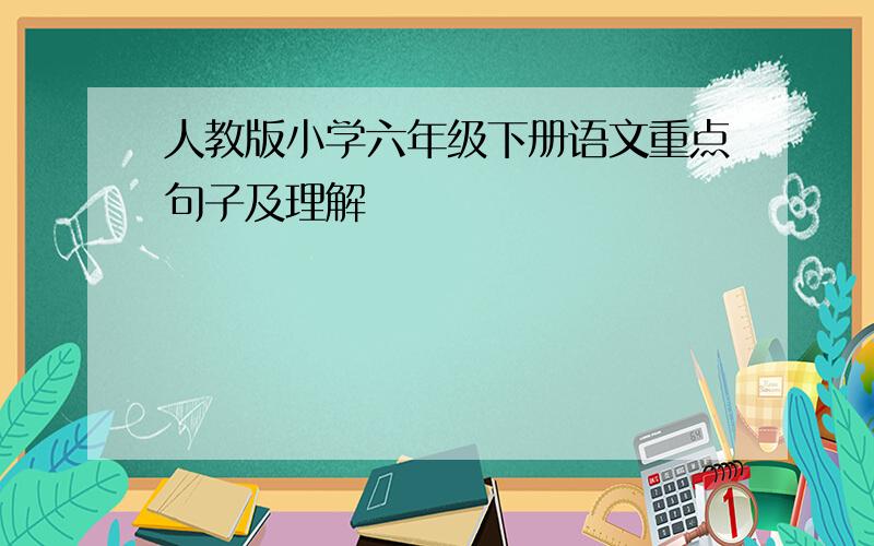 人教版小学六年级下册语文重点句子及理解