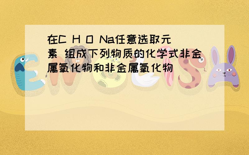 在C H O Na任意选取元素 组成下列物质的化学式非金属氧化物和非金属氧化物