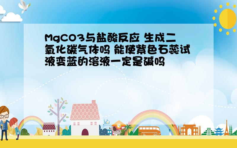 MgCO3与盐酸反应 生成二氧化碳气体吗 能使紫色石蕊试液变蓝的溶液一定是碱吗