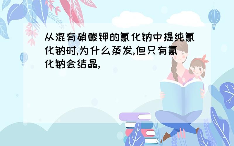 从混有硝酸钾的氯化钠中提纯氯化钠时,为什么蒸发,但只有氯化钠会结晶,