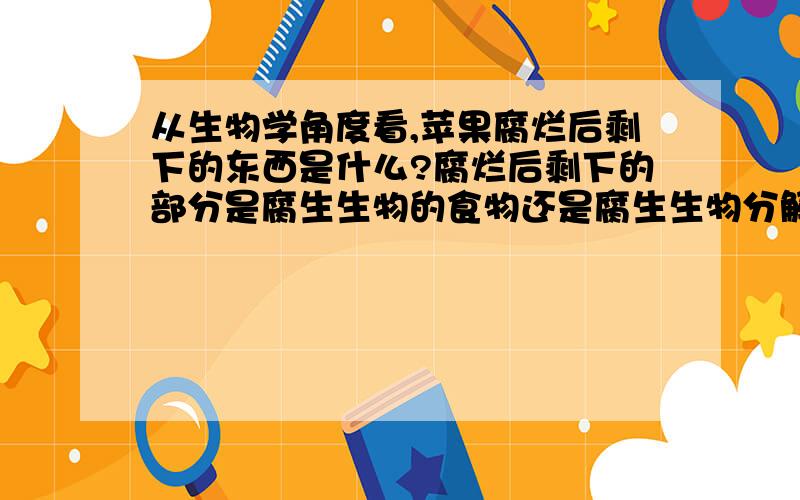 从生物学角度看,苹果腐烂后剩下的东西是什么?腐烂后剩下的部分是腐生生物的食物还是腐生生物分解的产物呢？