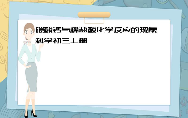 碳酸钙与稀盐酸化学反应的现象科学初三上册