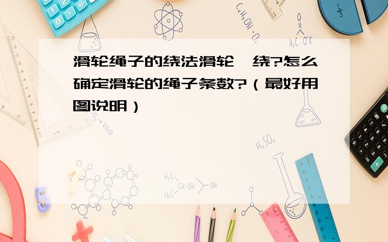 滑轮绳子的绕法滑轮咋绕?怎么确定滑轮的绳子条数?（最好用图说明）