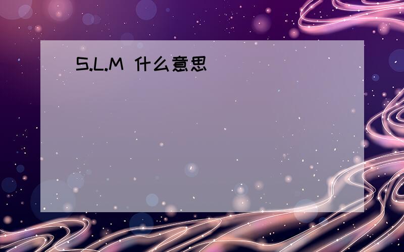 S.L.M 什么意思