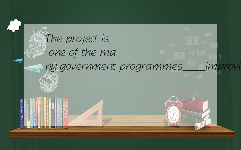 The project is one of the many government programmes____improving the ____for the poorest peop;e in China.A:aiming at ;condition B:aimed at ;situation C:aiming at ;occasion D:aimed at :cases