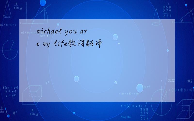 michael you are my life歌词翻译