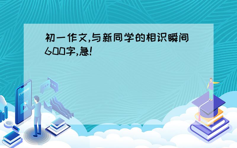 初一作文,与新同学的相识瞬间600字,急!