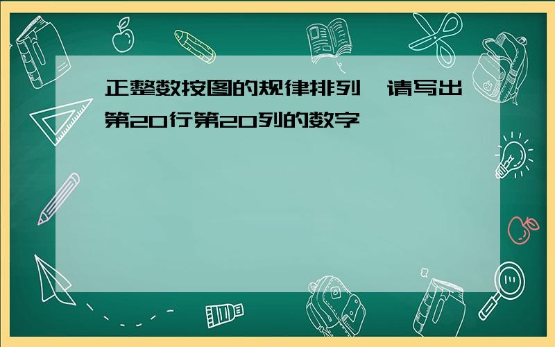 正整数按图的规律排列,请写出第20行第20列的数字