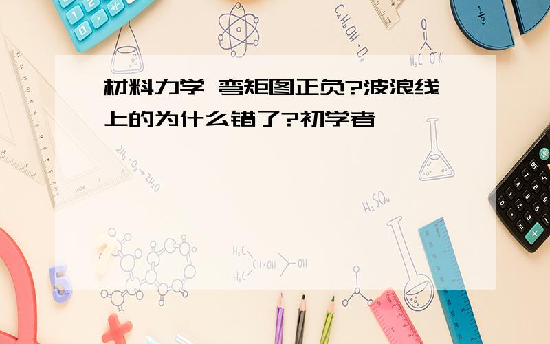 材料力学 弯矩图正负?波浪线上的为什么错了?初学者,