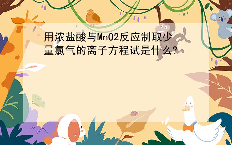 用浓盐酸与MnO2反应制取少量氯气的离子方程试是什么?