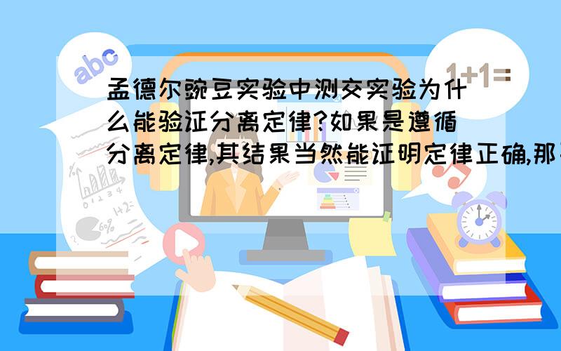 孟德尔豌豆实验中测交实验为什么能验证分离定律?如果是遵循分离定律,其结果当然能证明定律正确,那要是假设不遵循,那实验结果会是怎么样?