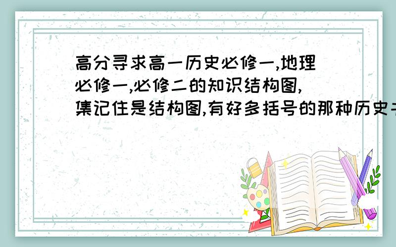 高分寻求高一历史必修一,地理必修一,必修二的知识结构图,集记住是结构图,有好多括号的那种历史书的版本是叫岳什么的,地理        是湘教版