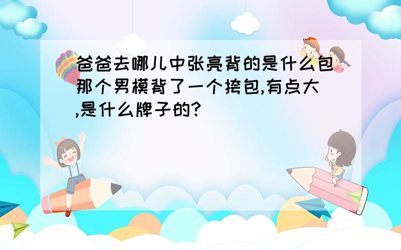 爸爸去哪儿中张亮背的是什么包那个男模背了一个挎包,有点大,是什么牌子的?