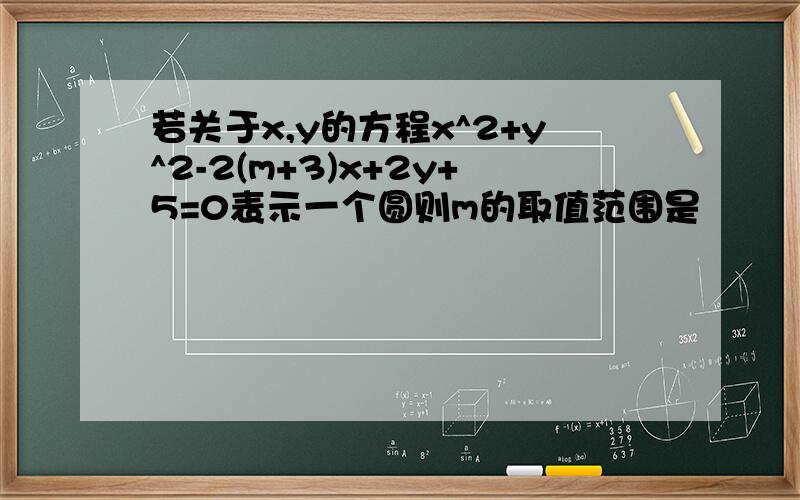 若关于x,y的方程x^2+y^2-2(m+3)x+2y+5=0表示一个圆则m的取值范围是