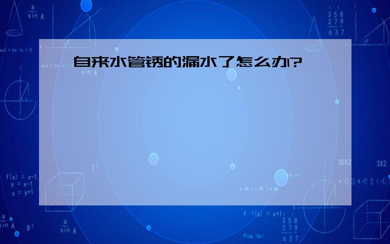 自来水管锈的漏水了怎么办?