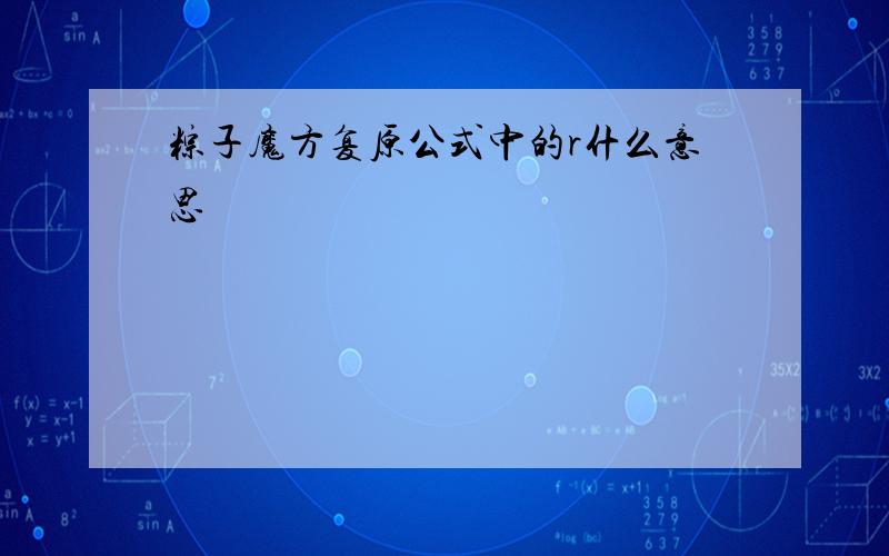 粽子魔方复原公式中的r什么意思