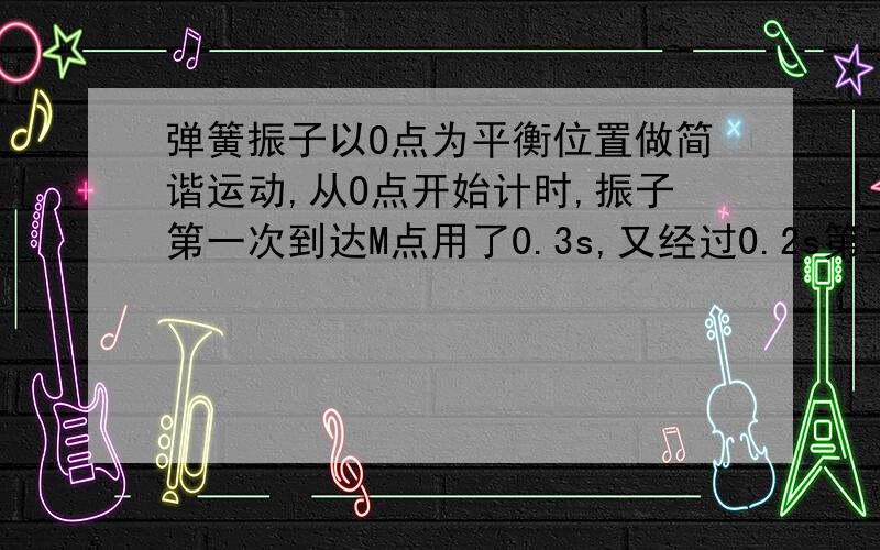 弹簧振子以O点为平衡位置做简谐运动,从O点开始计时,振子第一次到达M点用了0.3s,又经过0.2s第二次通过M点,则振子第三次通过M点还要经过的时间可能是A 1/3sB 8/15sC 1.4sD 1.6s这是一道多选题，想