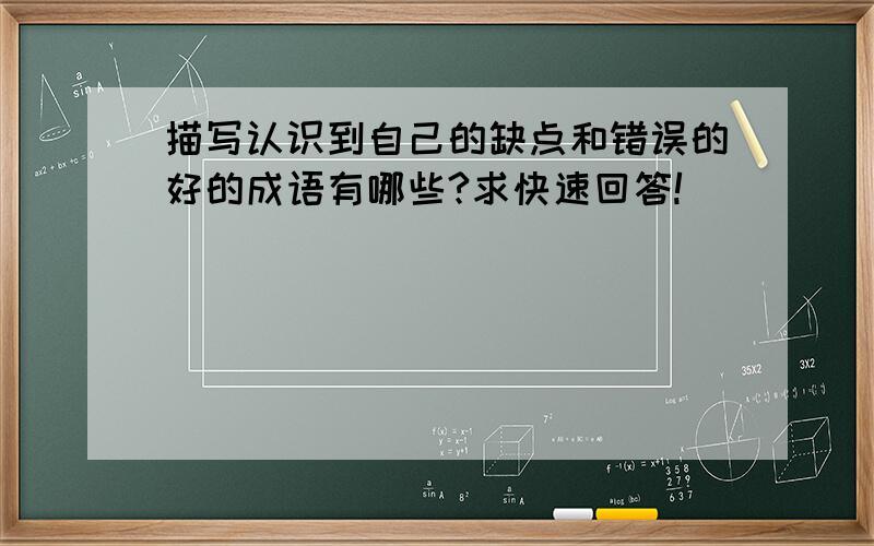 描写认识到自己的缺点和错误的好的成语有哪些?求快速回答!