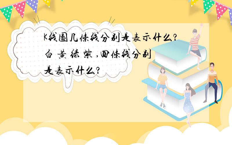 K线图几条线分别是表示什么?白 黄 绿 紫 ,四条线分别是表示什么?