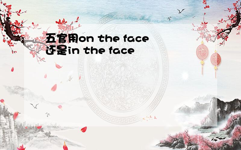 五官用on the face还是in the face