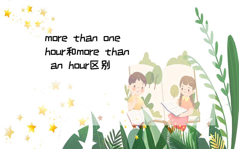 more than one hour和more than an hour区别