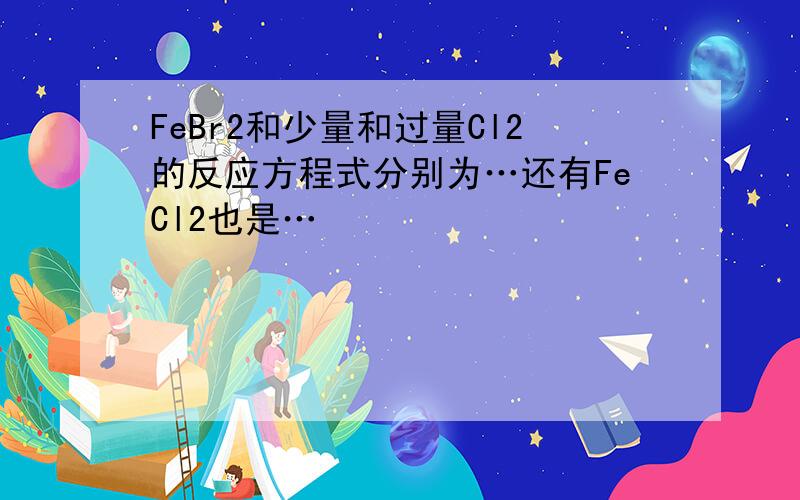 FeBr2和少量和过量Cl2的反应方程式分别为…还有FeCl2也是…