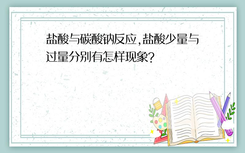 盐酸与碳酸钠反应,盐酸少量与过量分别有怎样现象?