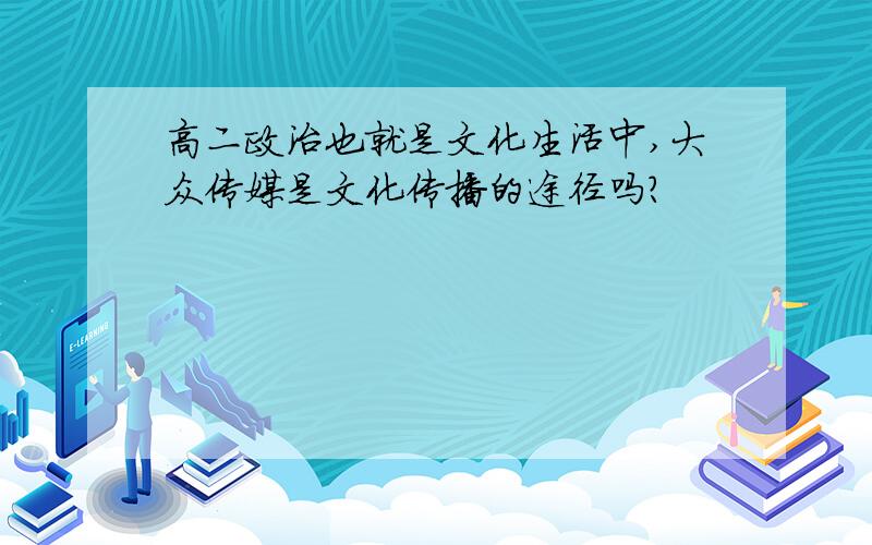 高二政治也就是文化生活中,大众传媒是文化传播的途径吗?