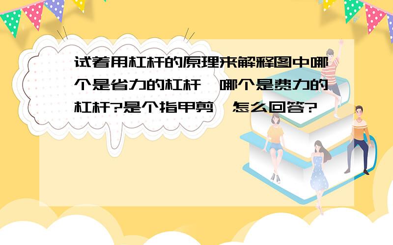 试着用杠杆的原理来解释图中哪个是省力的杠杆,哪个是费力的杠杆?是个指甲剪,怎么回答?