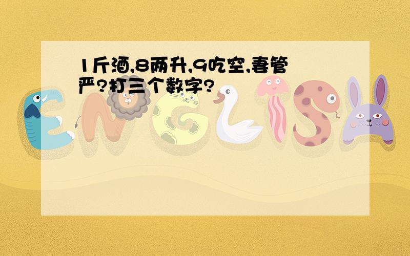 1斤酒,8两升,9吃空,妻管严?打三个数字?