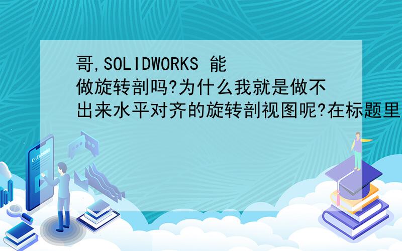 哥,SOLIDWORKS 能做旋转剖吗?为什么我就是做不出来水平对齐的旋转剖视图呢?在标题里已经说清楚了.