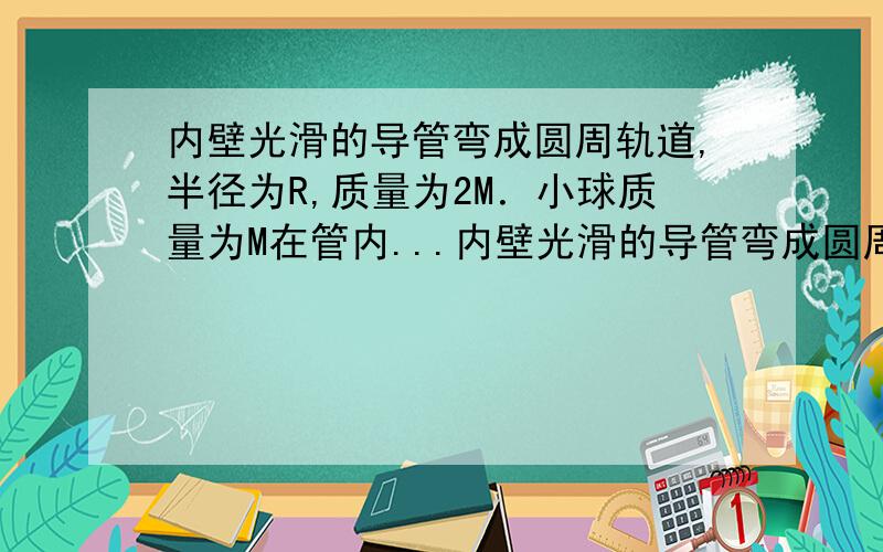 内壁光滑的导管弯成圆周轨道,半径为R,质量为2M．小球质量为M在管内...内壁光滑的导管弯成圆周轨道,半径为R,质量为2M．小球质量为M在管内运动弹力不一定向上但是这里为什么不分类.一定知