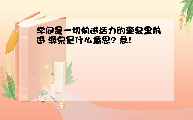 学问是一切前进活力的源泉里前进 源泉是什么意思? 急!