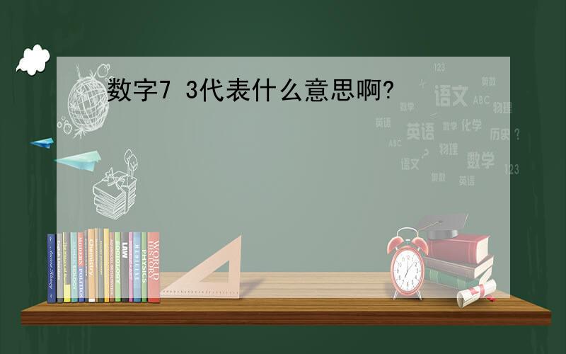 数字7 3代表什么意思啊?