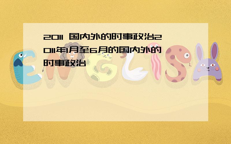 2011 国内外的时事政治2011年1月至6月的国内外的时事政治