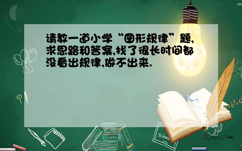 请教一道小学“图形规律”题,求思路和答案,找了很长时间都没看出规律,做不出来.