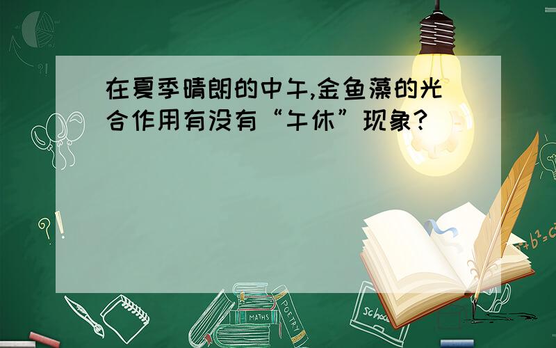 在夏季晴朗的中午,金鱼藻的光合作用有没有“午休”现象?